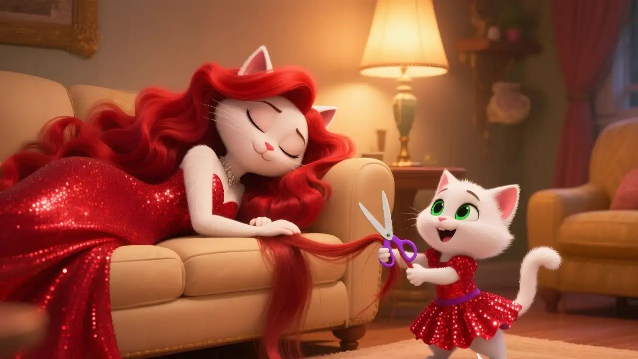 Naughty Kitten Cuts Mom Cat’s Hair to Buy a Teddy Bear | AI Cat Story🐾✂️🧸#aicat#aicatstory#catshorts