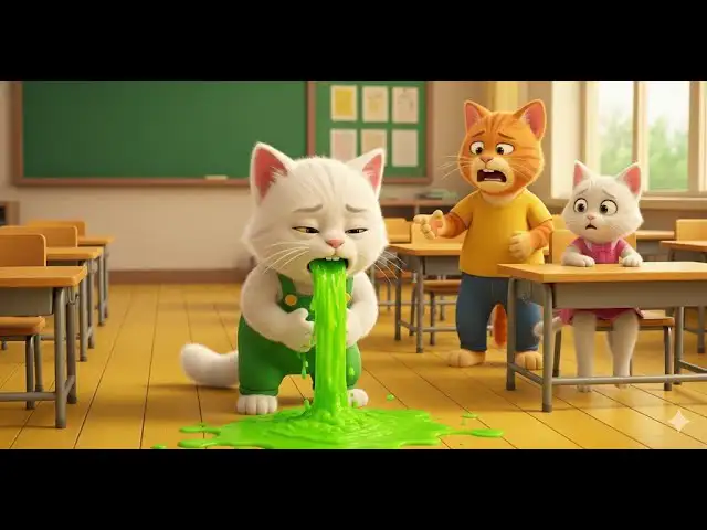 🤮The Kitten Ate A Strange Banana… Then Chaos Broke Out In Class! #aicat#catshorts#cat